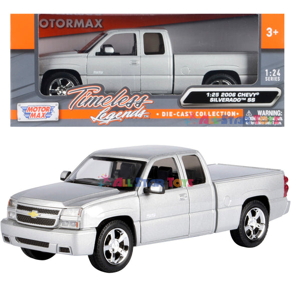 2006 Chevrolet Silverado SS Extended Cab 1:25 Diecast Model by MotorMax 79394 Silver