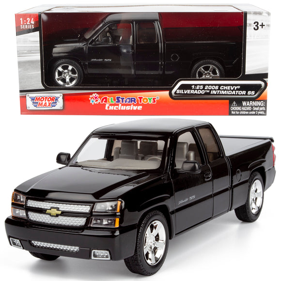 Motormax 2006 Chevy Silverado 1500 Intimidator SS Extended Cab w/Bed Cover Pickup Truck 1/25 Diecast Model Car All Star Toys Exclusive 79395
