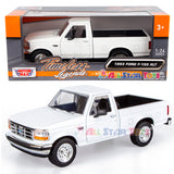 Motormax 1993 Ford F-150 XLT Pickup Truck 1/24 Diecast Model 79397 WHITE