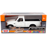 Motormax 1993 Ford F-150 XLT Pickup Truck 1/24 Diecast Model 79397 WHITE