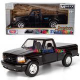 Motormax 1993 Ford F-150 SVT Lightning Pickup Truck 1/24 Diecast Model 79398 BLACK