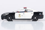 MOTORMAX 2011 Dodge Charger LAPD Police Interceptor 1:43 Diecast Model with Acrylic Display Case 79466 Black&White