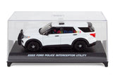 2022 Ford Explorer Police Interceptor Utility Blank White with Roof Lightbar 1/43 (5 inch) Diecast Model Motormax 79496