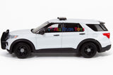 2022 Ford Explorer Police Interceptor Utility Blank White with Roof Lightbar 1/43 (5 inch) Diecast Model Motormax 79496
