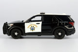 MOTORMAX 2022 Ford Explorer California Highway Patrol CHP Police Interceptor SUV 1:43 Diecast Model 79497 Black&White