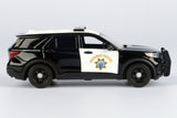 MOTORMAX 2022 Ford Explorer California Highway Patrol CHP Police Interceptor SUV 1:43 Diecast Model 79497 Black&White