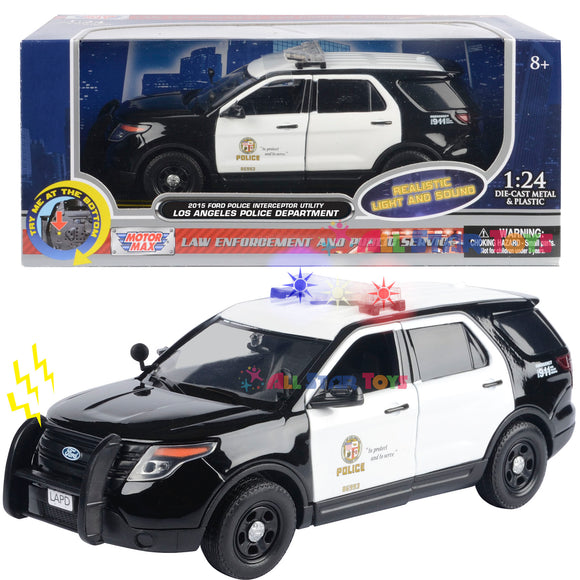 2015 Ford Explorer Police Interceptor Utility LOS ANGELES POLICE DEPARTMENT LAPD Light and Sound 1/24 Diecast Model Car 79540