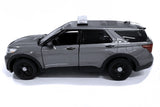 2022 Ford Explorer Police Interceptor Utility Unmarked Toronto Grey Light & Sound Version Builder Kit 1:24 Diecast Model Toy Car by MOTORMAX 79541 Gray