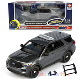 2022 Ford Explorer Police Interceptor Utility Unmarked Toronto Grey Light & Sound Version Builder Kit 1:24 Diecast Model Toy Car by MOTORMAX 79541 Gray