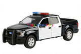 Motormax 1/27 2019 Ford F-150 Lariat Crew Cab Police Pickup Truck LIGHT & SOUND with Tool Box Unmarked BLACK 79542
