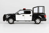 Motormax 1/27 2019 Ford F-150 Lariat Crew Cab Police Pickup Truck LIGHT and SOUND with Cage Bar Unmarked BLACK/WHITE 79543