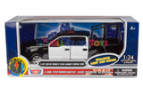 Motormax 1/27 2017 Chevy Silverado 1500 LT Z71 Crew Cab Police Pickup Truck Black with Realistic Light and Sound 79546BLK