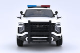 2025 Chevrolet Tahoe PPV Police Pursuit Vehicle w/ Light and Sound 1/25 Diecast Police Car Model Builder Kit Motormax 79623 WHITE