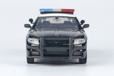 2023 Dodge Charger California Highway Patrol (CHP) Police Pursuit Car Black & White w/ Working Light & Sound 1/24 Diecast Model Motormax 79625