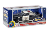 2023 Dodge Charger California Highway Patrol (CHP) Police Pursuit Car Black & White w/ Working Light & Sound 1/24 Diecast Model Motormax 79625