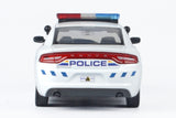 2023 Dodge Charger Light and Sound Police Pursuit Car RCMP Royal Canadian Mounted Police White 1/24 Diecast Model Motormax 79626