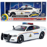 2023 Dodge Charger Light and Sound Police Pursuit Car RCMP Royal Canadian Mounted Police White 1/24 Diecast Model Motormax 79626