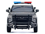 2025 Chevrolet Tahoe California Highway Patrol CHP Police Pursuit Vehicle w/ Light and Sound 1/25 Diecast Police Car Model Builder Kit Motormax 79629 Black&White