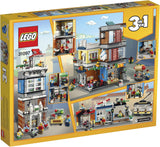 LEGO® Creator 3in1  Townhouse Pet Shop & Café 31097 Toy Store Building Set with Bank, Town Playset with a Toy Tram, Animal Figures and Minifigures (969 Pieces)