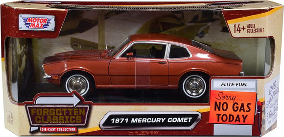 1971 MERCURY COMET Beige 1/24 DIECAST Model CAR by Motormax Forgotten Classics Series 73325 Brown