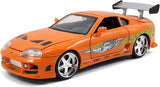 Jada 1/24 Fast & Furious Brian's Toyota Supra Diecast Model Car Orange 97168