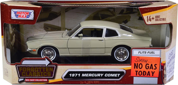1971 MERCURY COMET Beige 1/24 DIECAST Model CAR by Motormax Forgotten Classics Series 73325 Beige