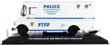 1993 Grumman Olson Police Van, NYPD New York City Police Department, White with Blue Stripes, 1/43 scale Diecast Car, Greenlight 86193