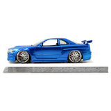 Jada Fast & Furious 1:24 Brian’s 2002 Nissan Skyline R34 Diecast Model Car, Blue, 97173