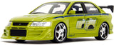 JADA Brian's 2002 Mitsubishi Lancer Evolution EVO VII GREEN "FAST & FURIOUS 25 YEARS" 1/24 Diecast Model 99788