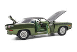 1970 Plymouth AAR Cuda Green with Vinyl Top 1:18 Scale Diecast Model by ACME A1806140VT