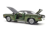 1970 Plymouth AAR Cuda Green with Vinyl Top 1:18 Scale Diecast Model by ACME A1806140VT