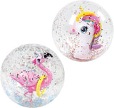 All Star Toys 16" Unicorn & Flamingo Beach Balls 2 Pack - Inflatable Confetti Pool Ball with Tossing Game Toy Inside for Kids and Adults, Summer Party Favors