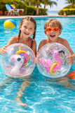 All Star Toys 16" Unicorn & Flamingo Beach Balls 2 Pack - Inflatable Confetti Pool Ball with Tossing Game Toy Inside for Kids and Adults, Summer Party Favors