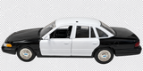 Motormax Ford Crown Victoria Police Car Black/White with Builder Kit 1/24 Scale 76102C
