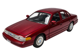 Motormax 1998 Ford Crown Victoria Four Car 1/ 24 Scale Diecast Model Collection Black, Red, White, and Blue 76102