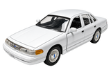 Motormax 1998 Ford Crown Victoria Four Car 1/ 24 Scale Diecast Model Collection Black, Red, White, and Blue 76102