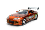 Jada 1/24 "25 Years of Fast & Furious" Brian's Toyota Supra Diecast Model Orange Color Brush Finish 37703