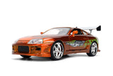 Jada 1/24 "25 Years of Fast & Furious" Brian's Toyota Supra Diecast Model Orange Color Brush Finish 37703
