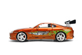 Jada 1/24 "25 Years of Fast & Furious" Brian's Toyota Supra Diecast Model Orange Color Brush Finish 37703