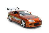 Jada 1/24 "25 Years of Fast & Furious" Brian's Toyota Supra Diecast Model Orange Color Brush Finish 37703