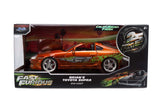 Jada 1/24 "25 Years of Fast & Furious" Brian's Toyota Supra Diecast Model Orange Color Brush Finish 37703