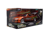 Jada 1/24 "25 Years of Fast & Furious" Brian's Toyota Supra Diecast Model Orange Color Brush Finish 37703