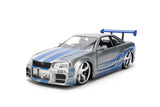 Jada 1/24 "25 Years of Fast & Furious" Brian’s 2002 Nissan Skyline R34, Color Brush Finish 36818