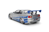 Jada 1/24 "25 Years of Fast & Furious" Brian’s 2002 Nissan Skyline R34, Color Brush Finish 36818