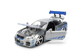 Jada 1/24 "25 Years of Fast & Furious" Brian’s 2002 Nissan Skyline R34, Color Brush Finish 36818