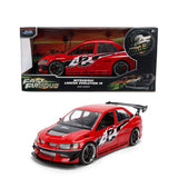 JADA Mitsubishi Lancer Evolution EVO IX RED "FAST & FURIOUS 25 YEARS" 1/24 Diecast Model 36208