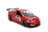 JADA Mitsubishi Lancer Evolution EVO IX RED "FAST & FURIOUS 25 YEARS" 1/24 Diecast Model 36208