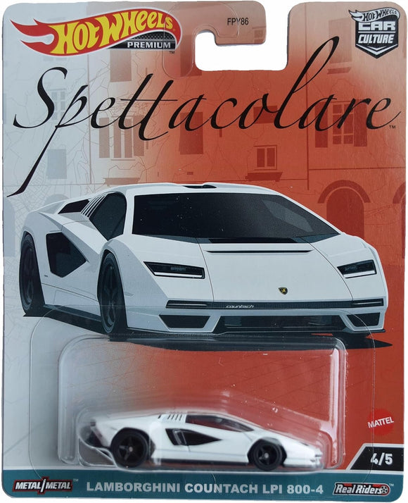Hot Wheels Premium Car Culture Lamborghini Countach LPI 800-4, Spettacolare 4/5 [White]  HKC40