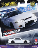 HOT WHEELS CAR CULTURE NISSAN SKYLINE GT-R (BCNR33) 1/64 DIECAST CAR WHITE HRV99