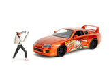 1/24 Hollywood Rides Chainsaw Man and 1995 Toyota Supra Diecast Figure and Car by Jada 35181